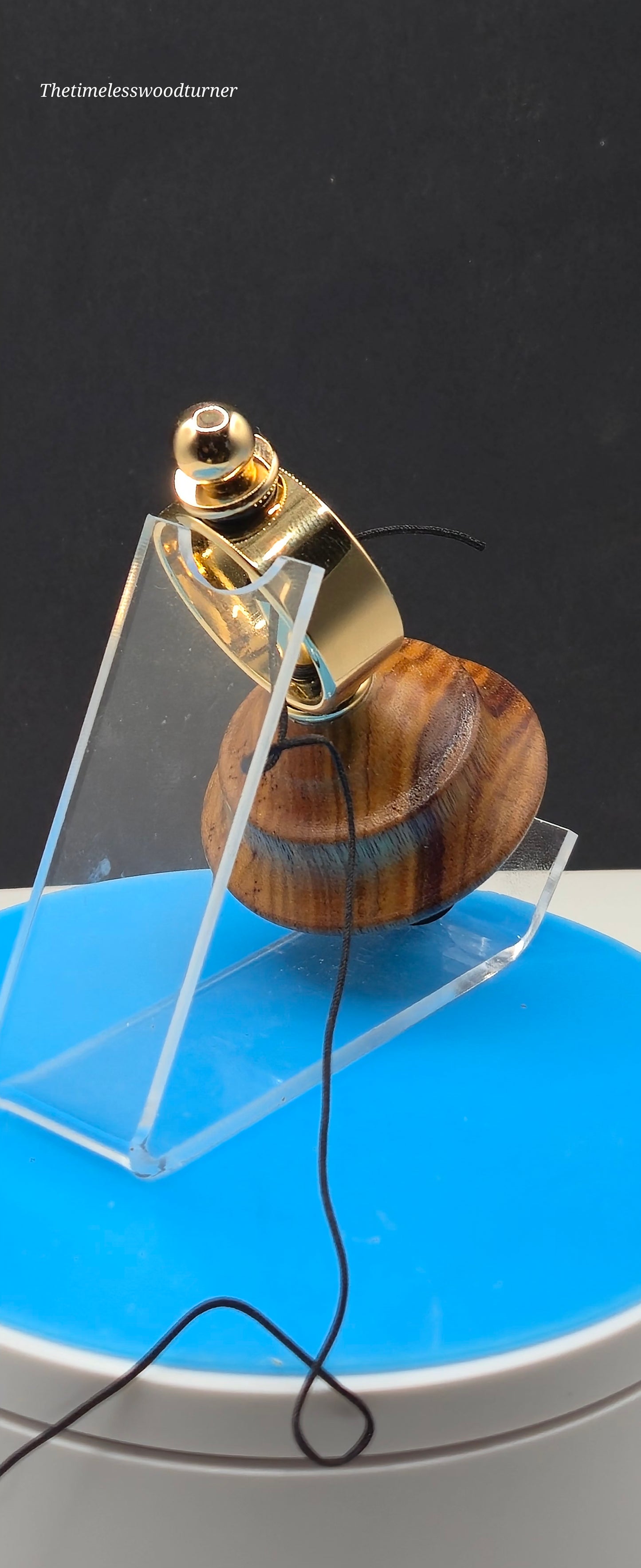 Hand Turned Olivewood Top Toy