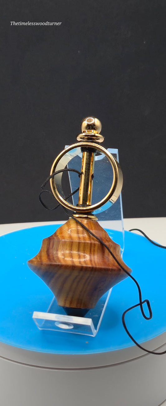 Hand Turned Olivewood Top Toy