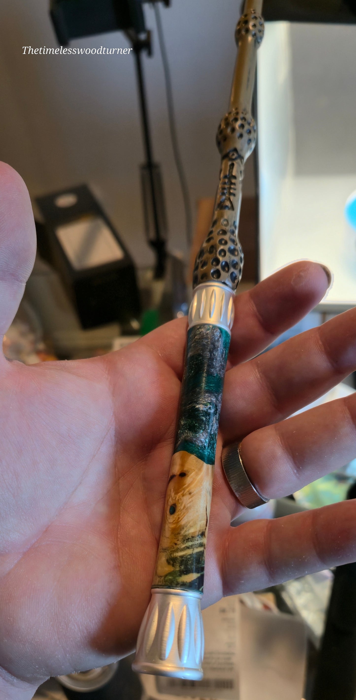 Green and silver handle HP elder wand