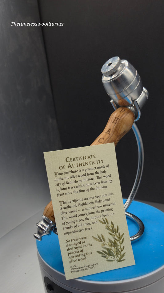 Tobacco/other smoking pipe made from Olive wood from the Holy Lands